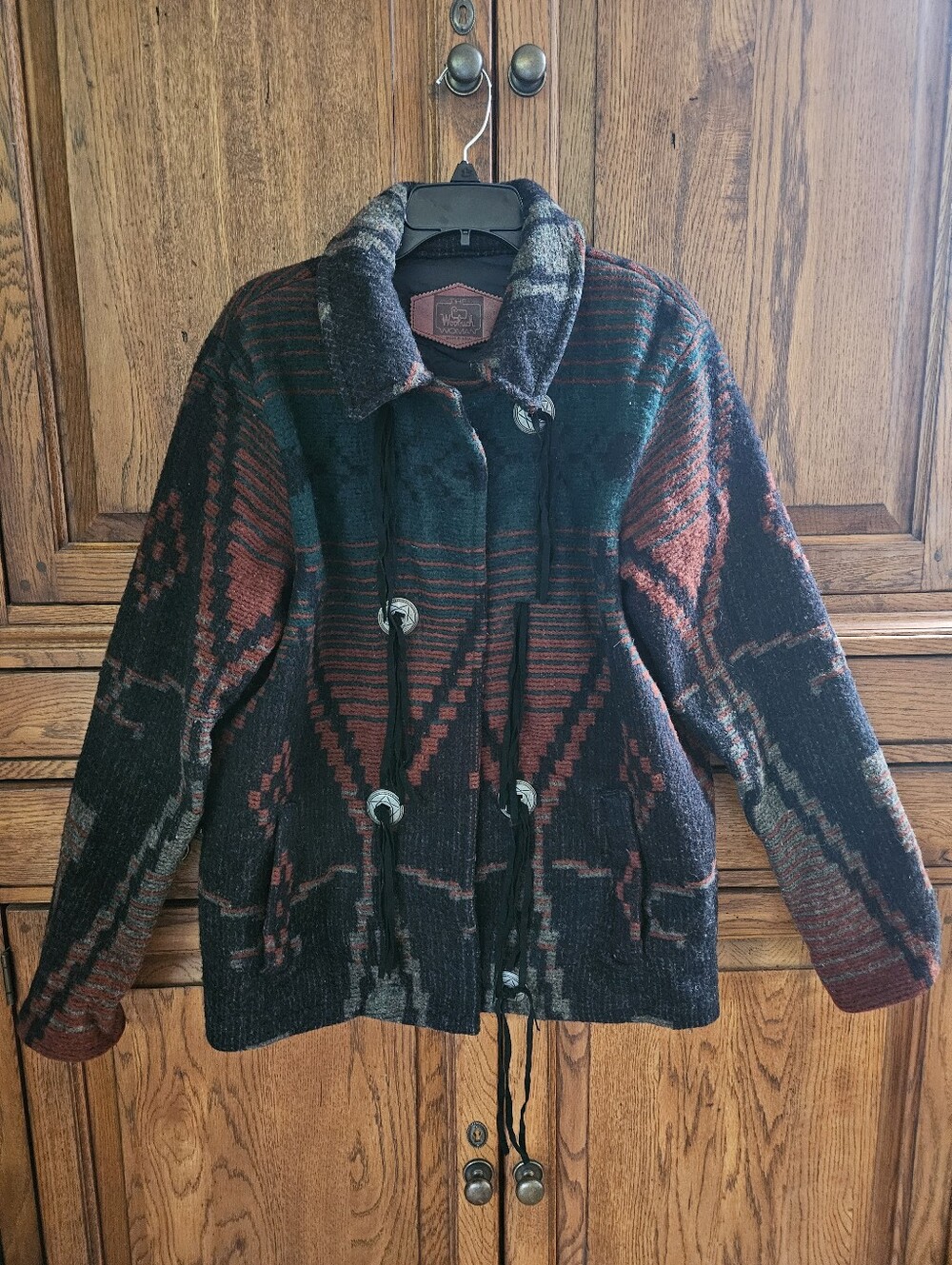 VTG Woolrich Aztec Southwestern Wool Jacket Sz M